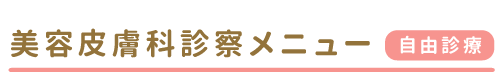 美容皮膚科診察メニュー（自由診療）美容皮膚科診察メニュー（自由診療）